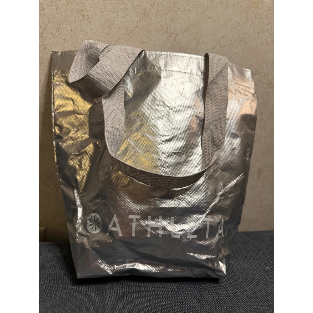 Athleta Reusable Tote Bag Bundle Alicia Keys‎ Metallic Silver Red Navy Blue 3pc